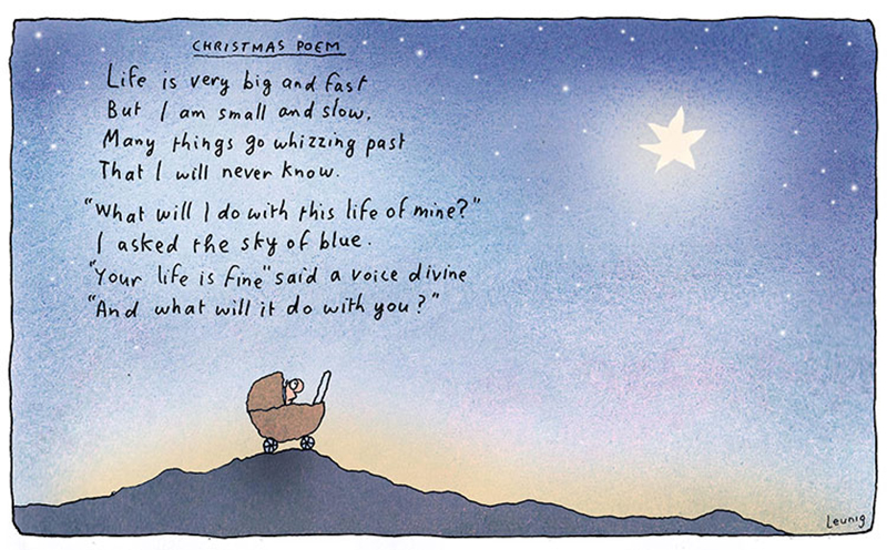 Christmas poem - a cartoon by Michael Leunig